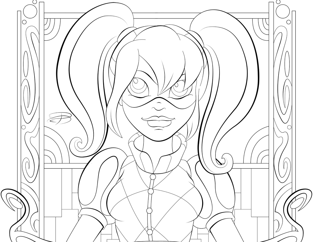 Coloriage Harley Quinn Super Girls - DC Super Hero Girls à imprimer
